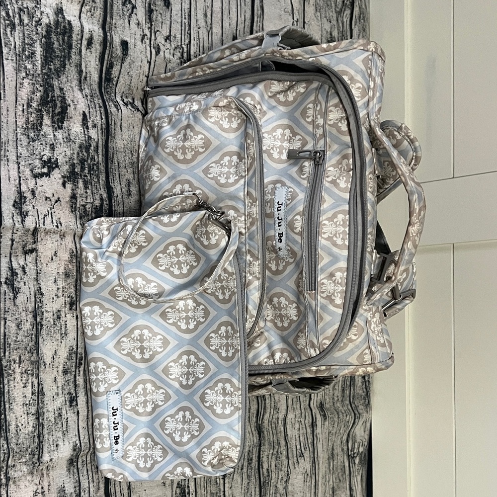 Ju-Ju-Be Elegant Blue, Gray and Cream Diaper Bag - Picture 9 of 12